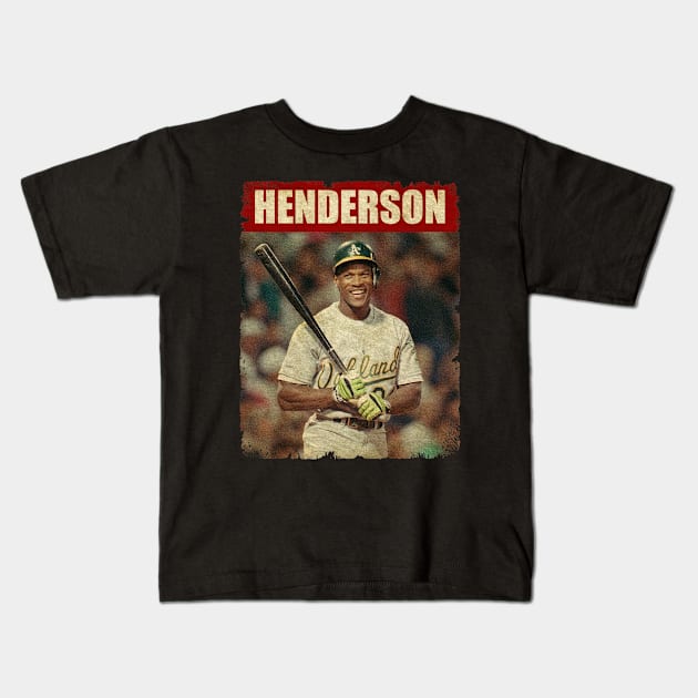 Rickey Henderson - NEW RETRO STYLE Kids T-Shirt by FREEDOM FIGHTER PROD